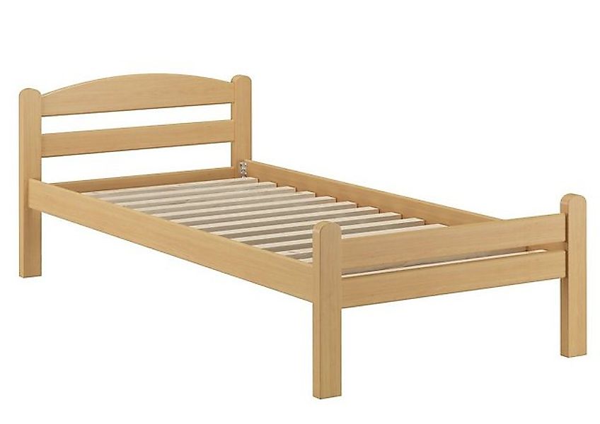 ERST-HOLZ Bett Einzelbett Gästebett massiv Buche Natur 90x200, Buchefarblos günstig online kaufen