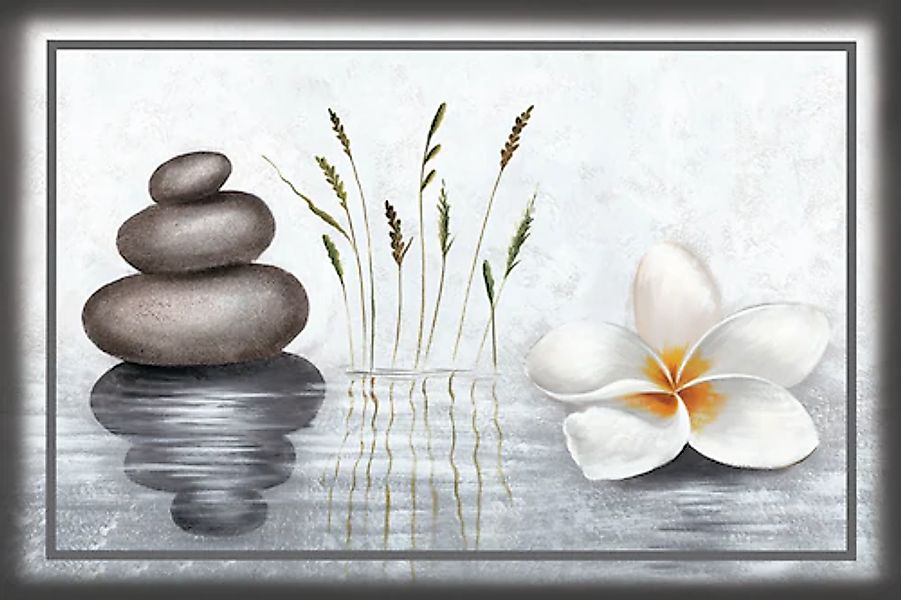 Bönninghoff Leinwandbild "Blumen und Steine" 1 Stk. tlg. günstig online kaufen