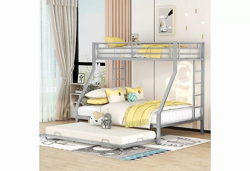 Ulife Etagenbett Metallbett mit ausziehbarem Bett,einfach zu montieren, mit günstig online kaufen