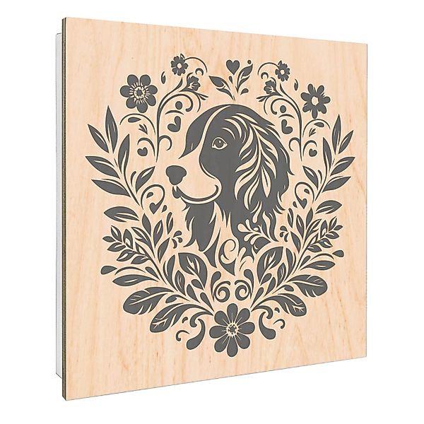 Banjado Schlüsselkasten mit Holzfront 30x30cm Weiß Scharnier Links 50 Haken günstig online kaufen