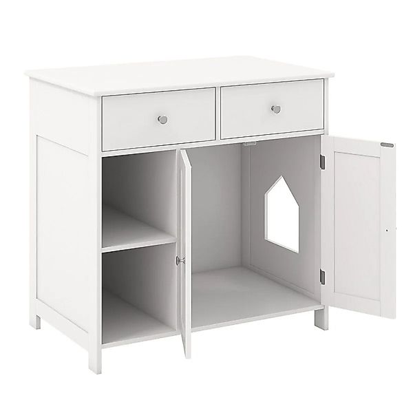 Costway Katzenschrank für Katzentoilette Weiß 80 x 51 x 78 cm günstig online kaufen