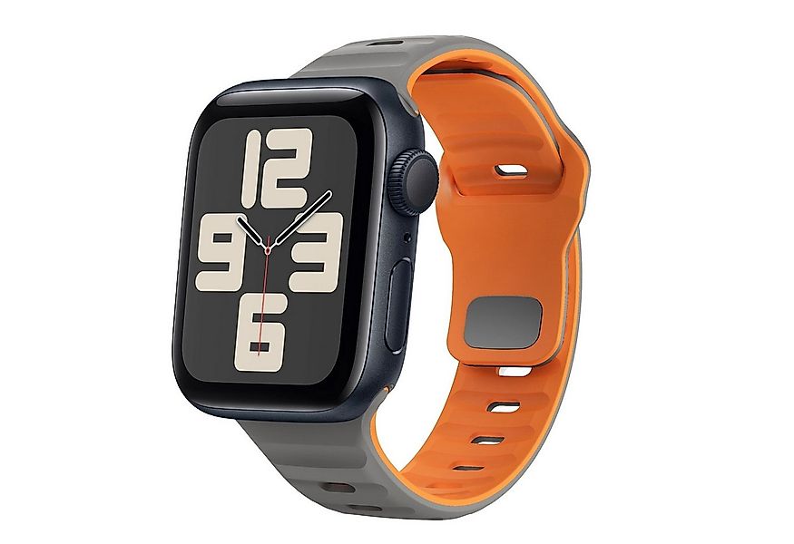 Wigento Smartwatch-Armband Für Apple Watch SE 2023 40mm Silikon Wellenstruk günstig online kaufen