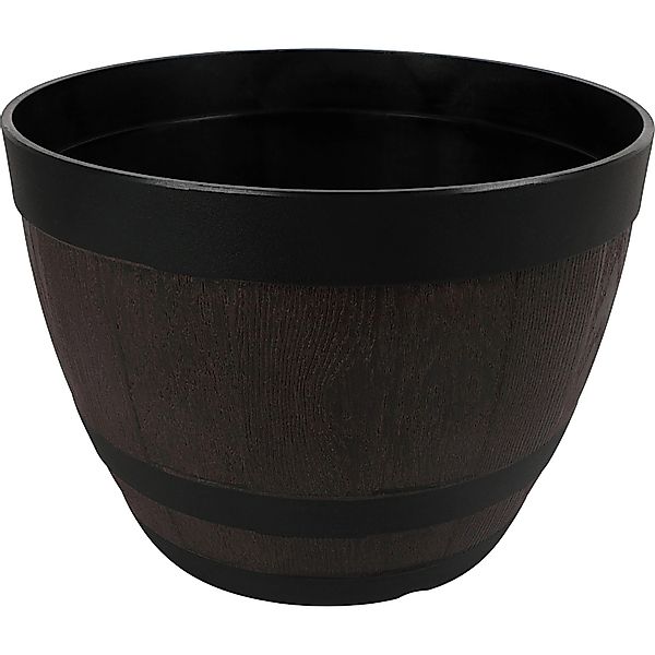 Pflanztopf Braun Holzoptik Kunststoff Ø 30 cm x 22 cm günstig online kaufen