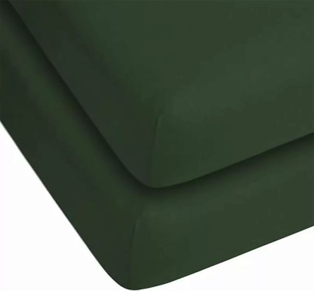 Aspero® 2 x Spannbettlaken aus Baumwolle Bettlaken grün Gr. 140-160 x 200 günstig online kaufen