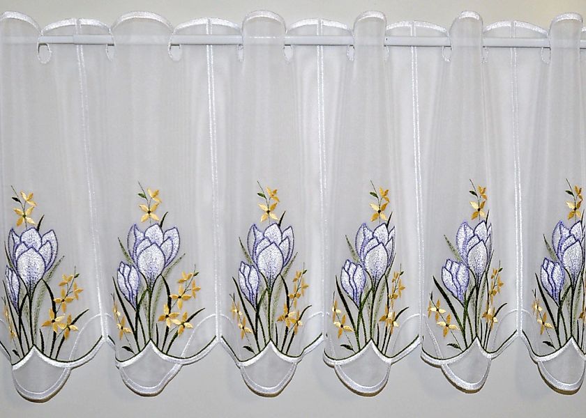 Stickereien Plauen Panneaux "Panneau Krokusblüte" Stangendurchzug 1 Stk. tl günstig online kaufen