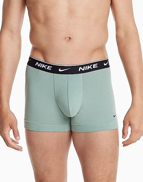 Nike – 3er-Pack Unterhosen aus Baumwoll-Stretch in Minzgrün/Grau/Schwarz-Bu günstig online kaufen