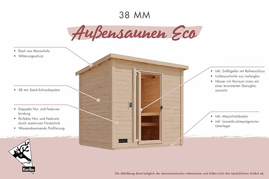 Karibu Saunahaus »»Talo 0« mit Iso-Tür, naturbelassen« Set günstig online kaufen