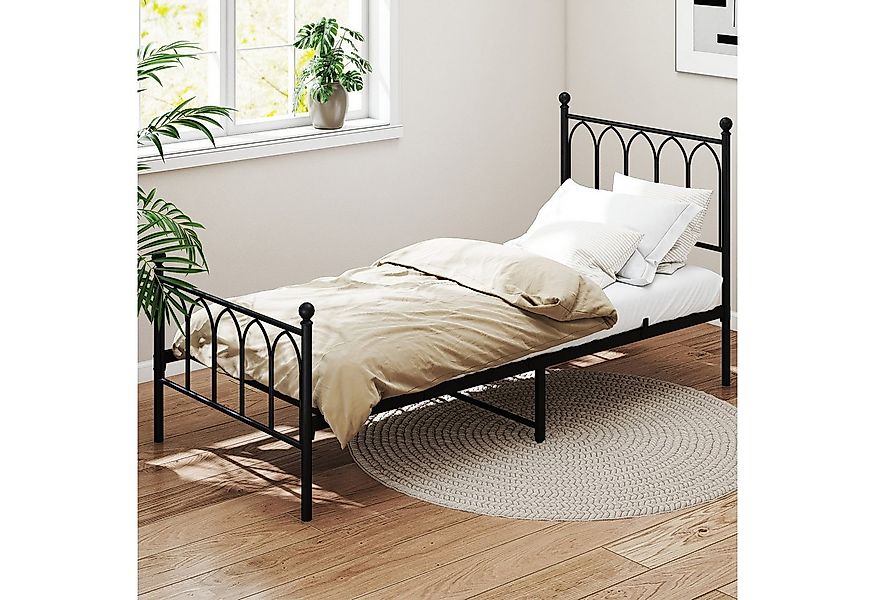 REDOM Metallbett Einzelbett Jugendzimmer mit Lattenrost ohne Martatze (90x2 günstig online kaufen