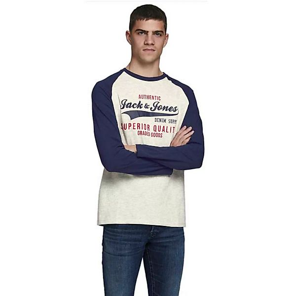 Jack & Jones Raglan Logo Langarm-t-shirt XS Navy Blazer / Regular Fit günstig online kaufen