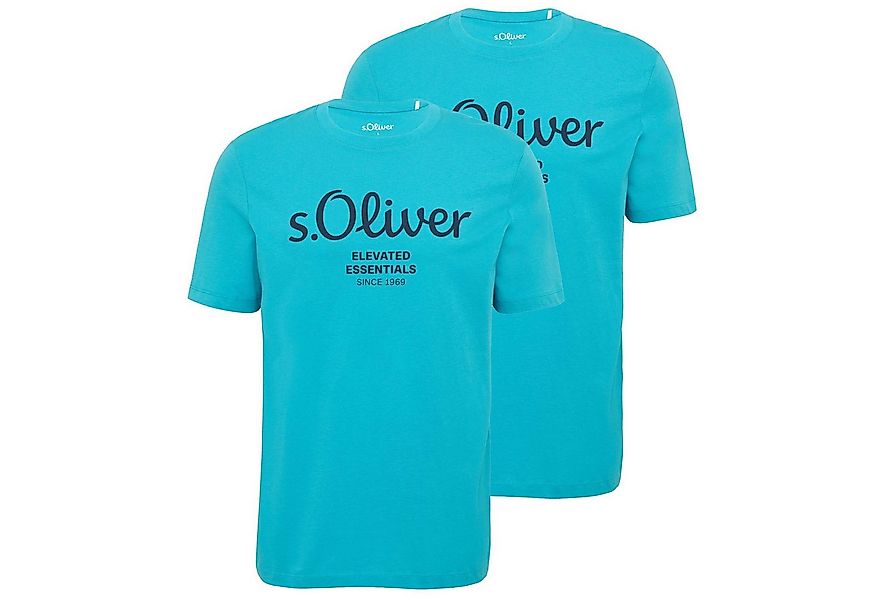 s.Oliver T-Shirt Casual (2-tlg) mit Rundhals-Ausschnitt, kurzarm, Logo-Aufd günstig online kaufen