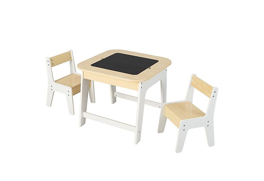 COSTWAY Kindersitzgruppe 3 TLG mit Tisch & 2 Stühlen, aus Holz günstig online kaufen