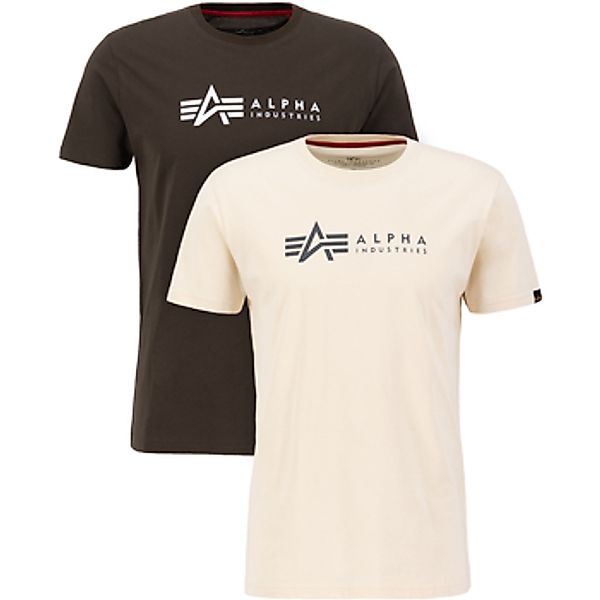 Alpha Industries  T-Shirts & Poloshirts Alpha Label T 2 Pack - black olive/ günstig online kaufen