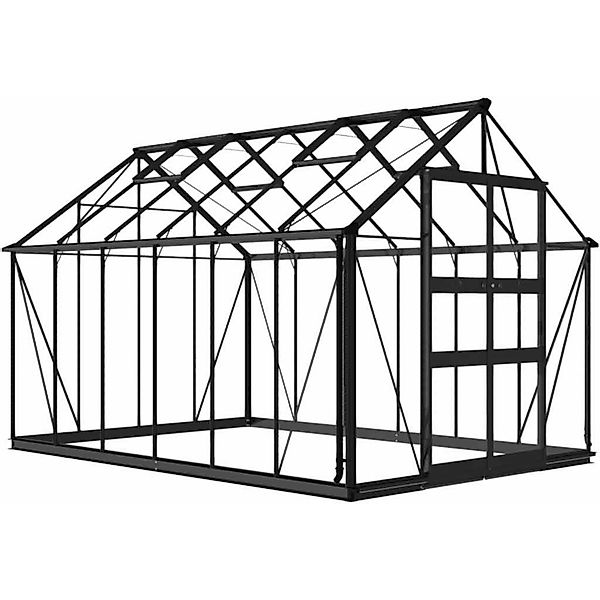 Halls Gewächshaus Blockley 812 Schwarz 9,7 m² inkl. Fundament günstig online kaufen
