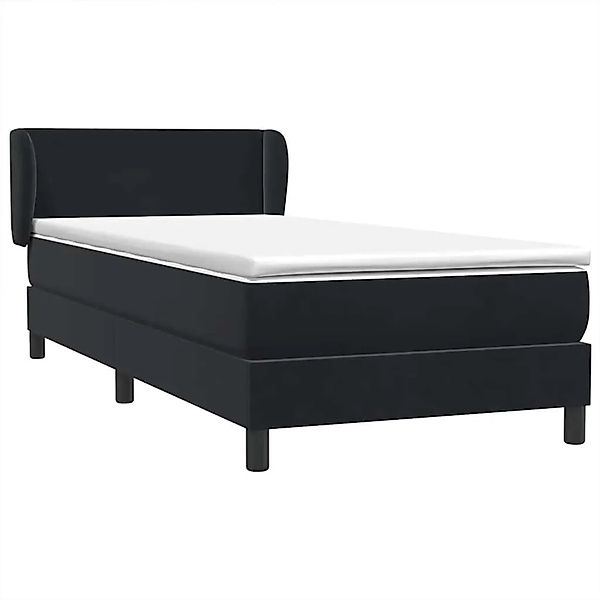 vidaXL Boxspringbett mit Matratze Schwarz 90x220 cm Samt 3317387 günstig online kaufen