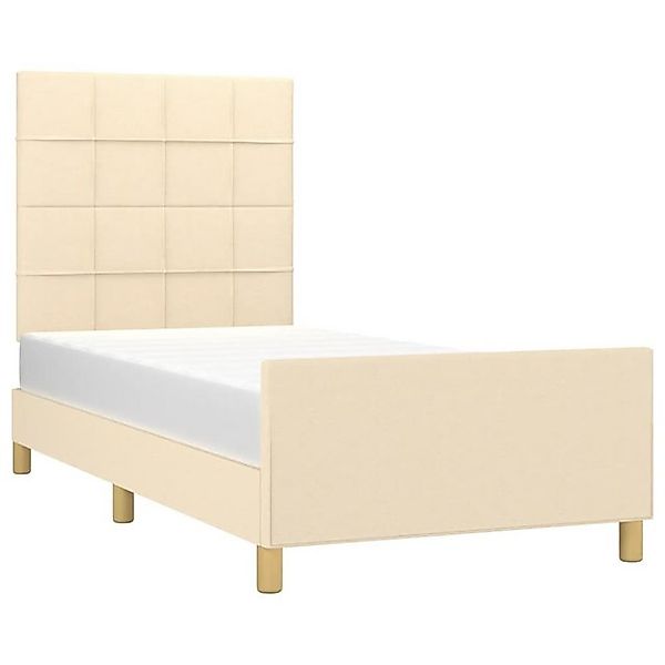 vidaXL Bett Bettgestell ohne Matratze Creme 90x200 cm Stoff günstig online kaufen