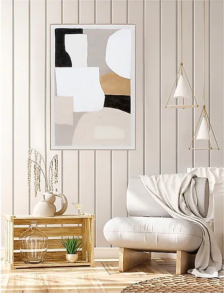 GILDE Bild mit Rahmen »Bild rechteckig Randal schwarz; weiß H. 121,5 cm«, ( günstig online kaufen