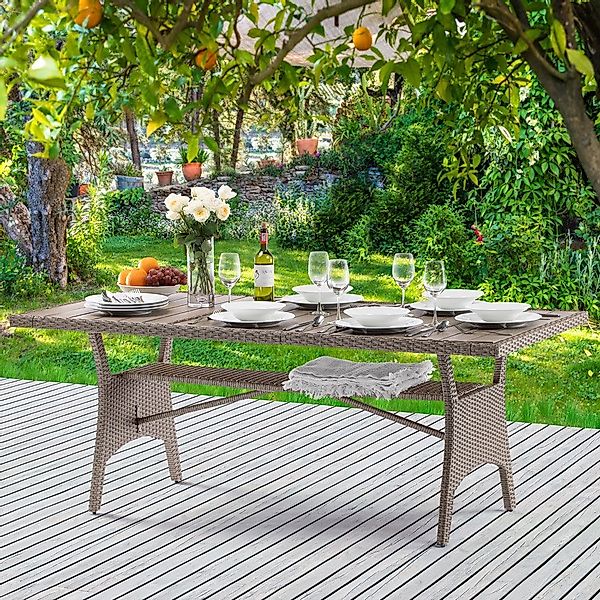 Casaria Gartentisch (1-St), Wetterfest 190x90x75cm WPC günstig online kaufen