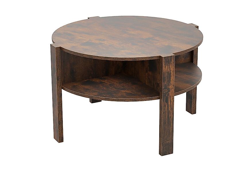 KOMFOTTEU Couchtisch, 2-stöckiger Sofatisch mit offenem Trennfach günstig online kaufen