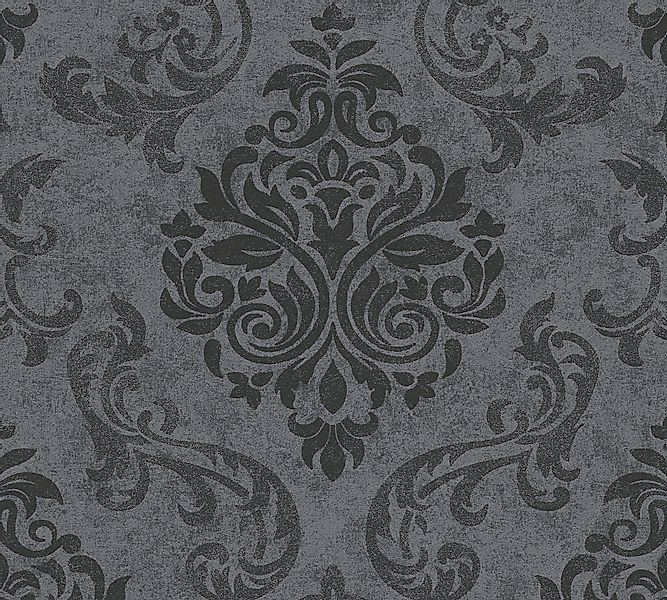 Bricoflor Barock Tapeten Panel anthrazit Tapete Selbstklebend Ideal für Sch günstig online kaufen
