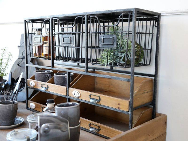 Chic Antique Wandregal Wandregal mit Schubladen günstig online kaufen