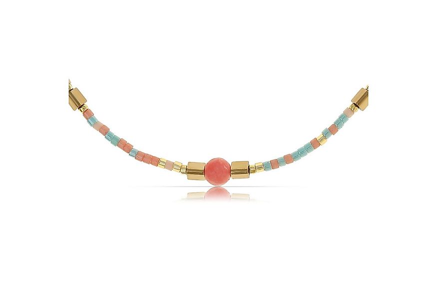 Made by Nami Perlenkette Damen Halskette Bunt Perlen Edelstein verstellbar günstig online kaufen