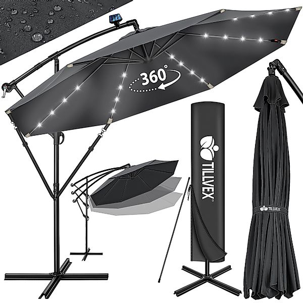 tillvex Sonnenschirm tillvex® Sonnenschirm LED Solar günstig online kaufen