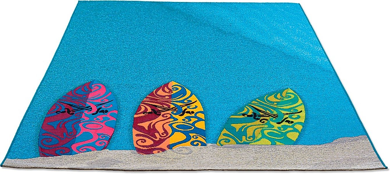 Sansibar Teppich »Rantum Beach SA-018«, rechteckig, 5 mm Höhe, Flachgewebe, günstig online kaufen