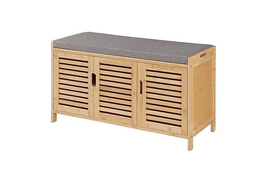 en.casa Schuhbank, »Selk« Schuhschrank mit Sitzfläche 50x90x35cm Bambus günstig online kaufen