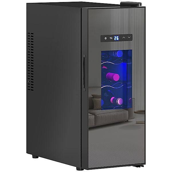 HOMCOM Weinkühlschrank 12 Flaschen 30L 8-18℃ Doppelt Thermoelektrisch Flasc günstig online kaufen