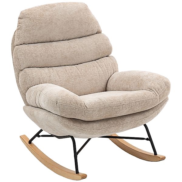HOMCOM Schaukelstuhl Schaukelsessel mit Rückenlehne Schneidersitz Sessel, g günstig online kaufen