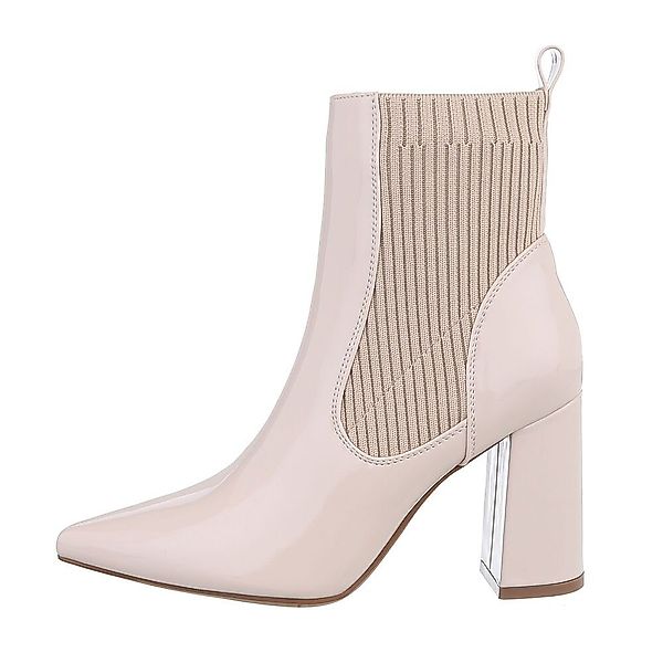 Ital-Design Damen Abendschuhe Elegant High-Heel-Stiefelette Blockabsatz günstig online kaufen