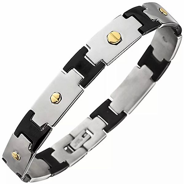 SIGO Armband Edelstahl schwarz beschichtet 21 cm günstig online kaufen