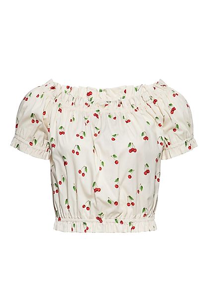QueenKerosin Kurzarmbluse Cherry mit Allover-Print günstig online kaufen