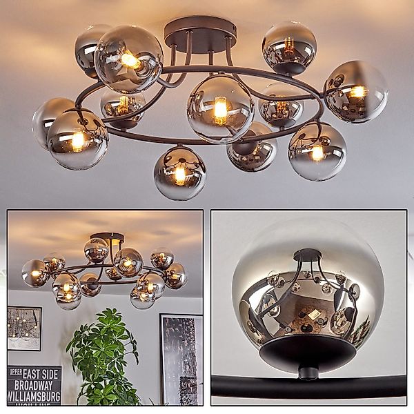 hofstein Deckenleuchte 12-flammige Deckenlampe aus Metall/Glas günstig online kaufen