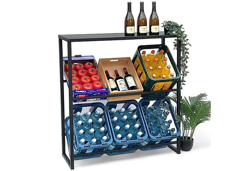 DanDiBo Standregal Getränkekistenregal 6 Kisten mit Ablage Metall Stabil Ki günstig online kaufen