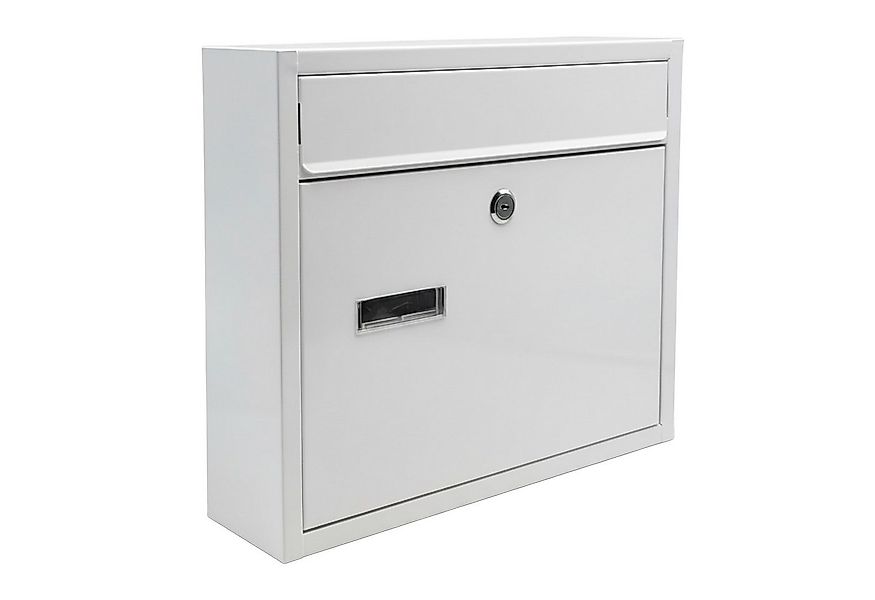 relaxdays Briefkasten mit Namensschild, weiß günstig online kaufen