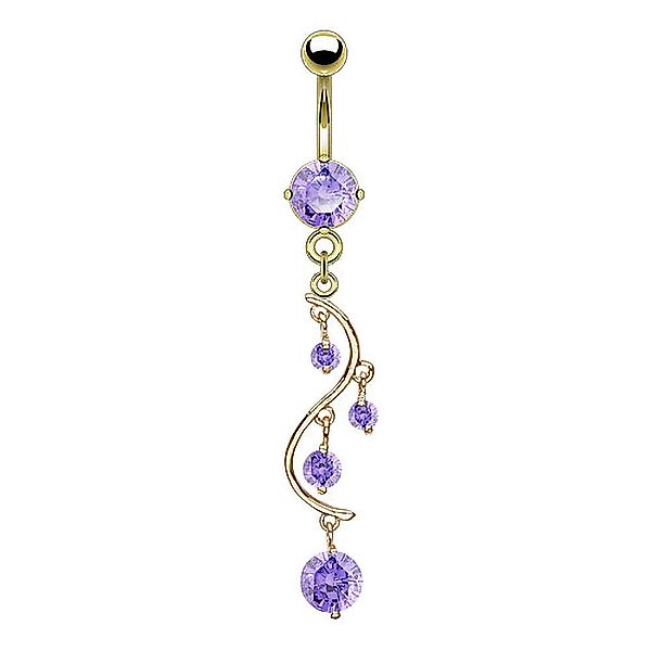 Taffstyle Bauchnabelpiercing Piercing Chirurgenstahl Vergoldet Kristall günstig online kaufen