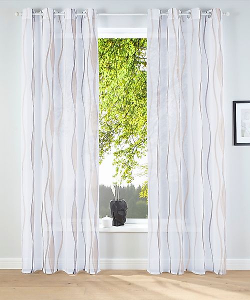 my home Gardine "Dimona" Ösen 2 Stk. tlg. 2-er Set, transparent, Voile, Pol günstig online kaufen
