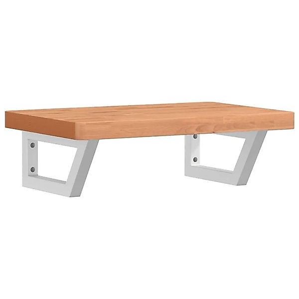 vidaXL Waschbeckenregal Wandmontage Stahl und Massivholz Buche 3302378 günstig online kaufen