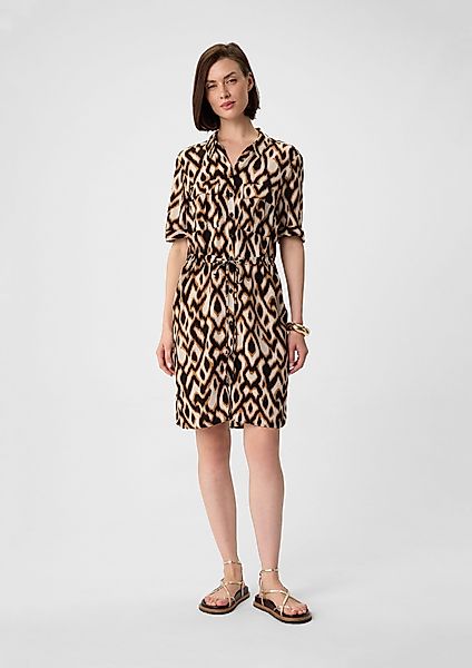 Comma Minikleid Fließendes Crêpe-Kleid mit All-over-Print günstig online kaufen