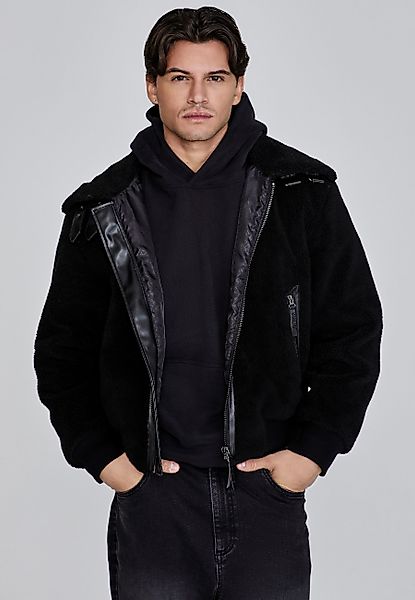 Siksilk Bomberjacke SikSilk Herren Schwarze Sherpa günstig online kaufen