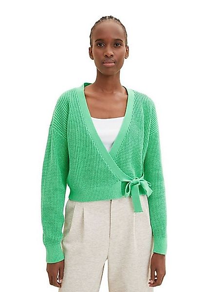 TOM TAILOR Denim Strickjacke WRAP aus Baumwolle günstig online kaufen
