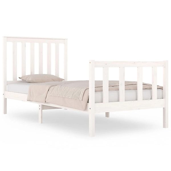 vidaXL Massivholzbett Weiß Kiefer 75x190 cm 2FT6 Small Single1155953 günstig online kaufen