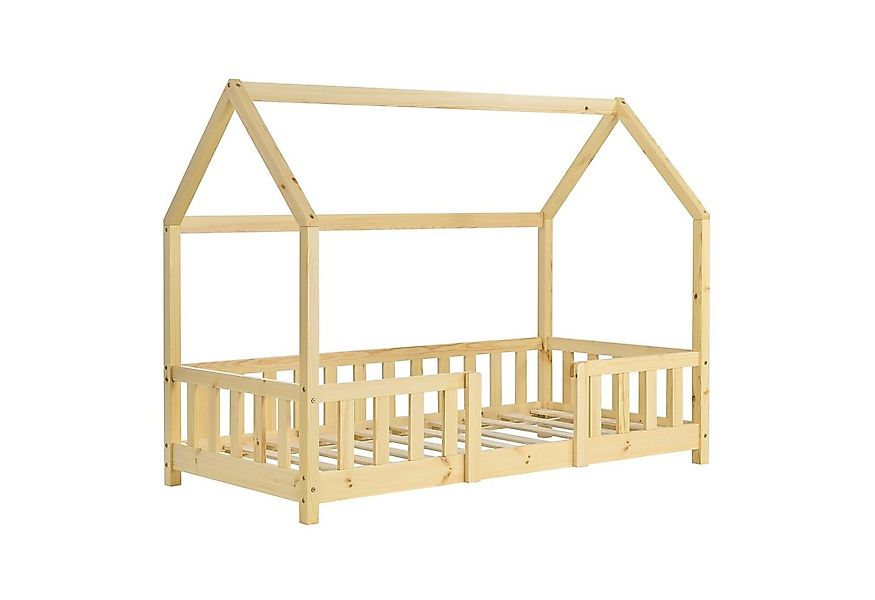 en.casa Kinderbett, »Sisimiut« Haus-Optik mit Rausfallschutz 70x140cm Holz günstig online kaufen