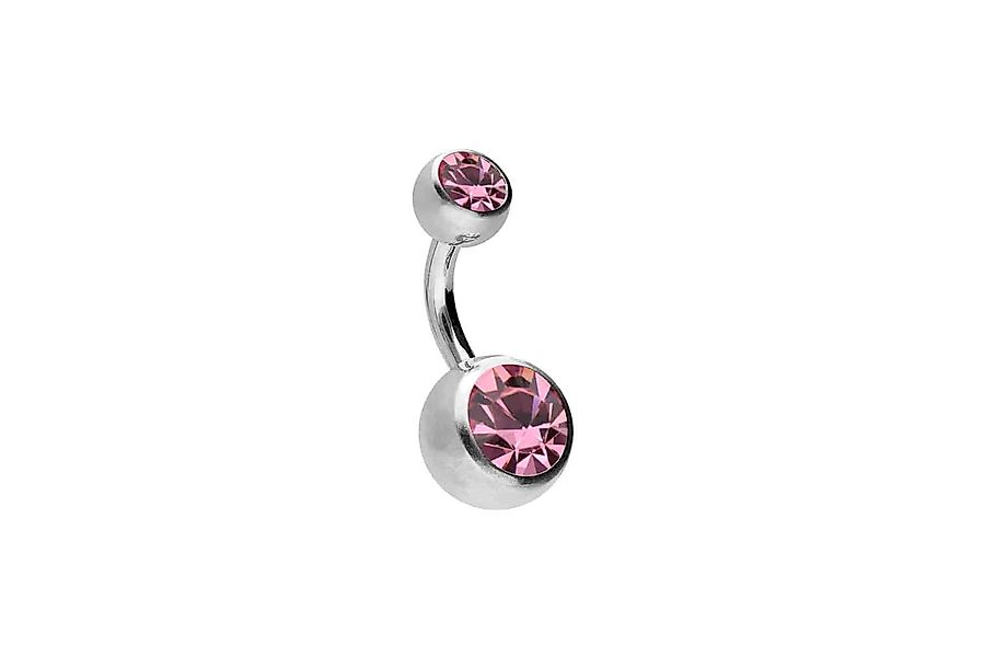 PIERCINGLINE Bauchnabelpiercing Titan Bananabell ZWEI KRISTALLE günstig online kaufen