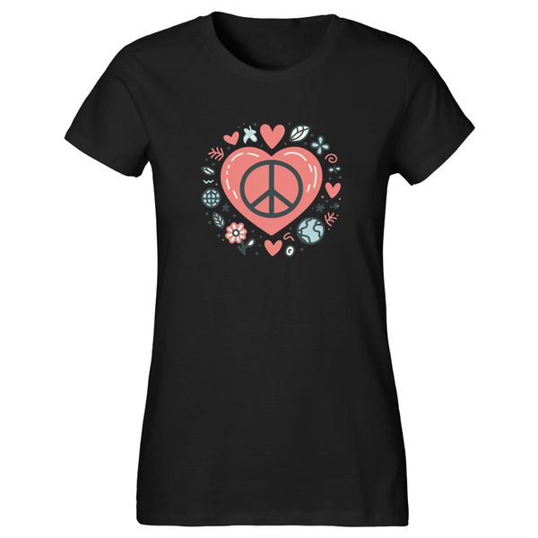 Banco T-Shirt Damen Herz Frieden Liebe günstig online kaufen