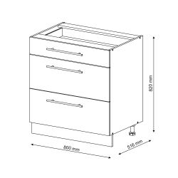 Vicco Unterschrank Fame-Line, Anthrazit-Gold/Weiß, 80 cm günstig online kaufen