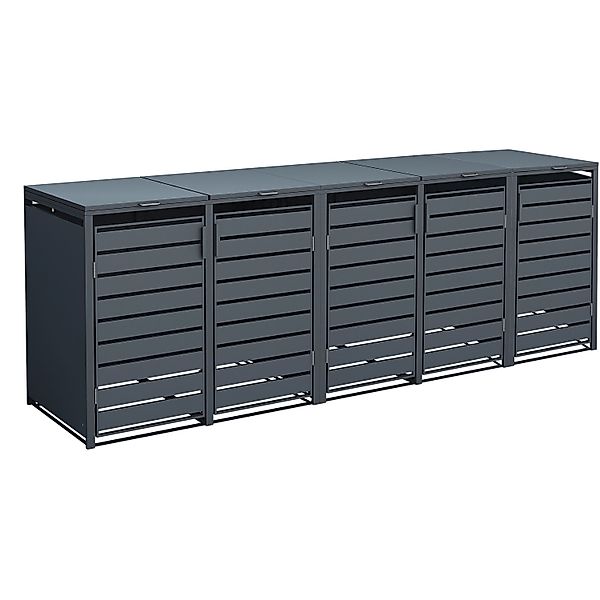 Westmann Mülltonnenbox Kubus Metall 5er Box 240 l Anthrazit 116 x 332 x 80 günstig online kaufen