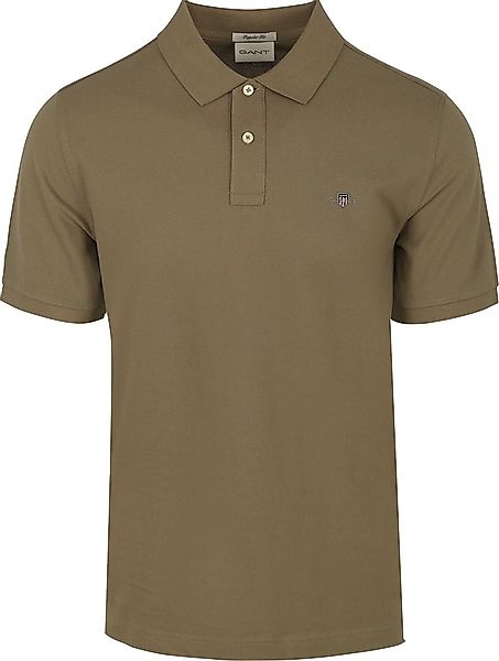 Gant Shield Piqué Poloshirt Olivgrün - Größe M günstig online kaufen