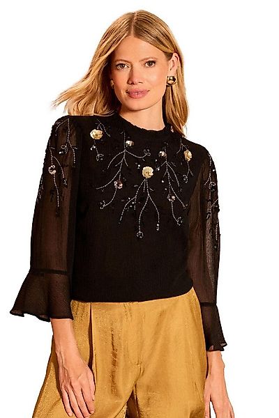 Love & Roses Langarmbluse Love & Roses Bluse mit 3/4-Trompetenärmeln, Petit günstig online kaufen